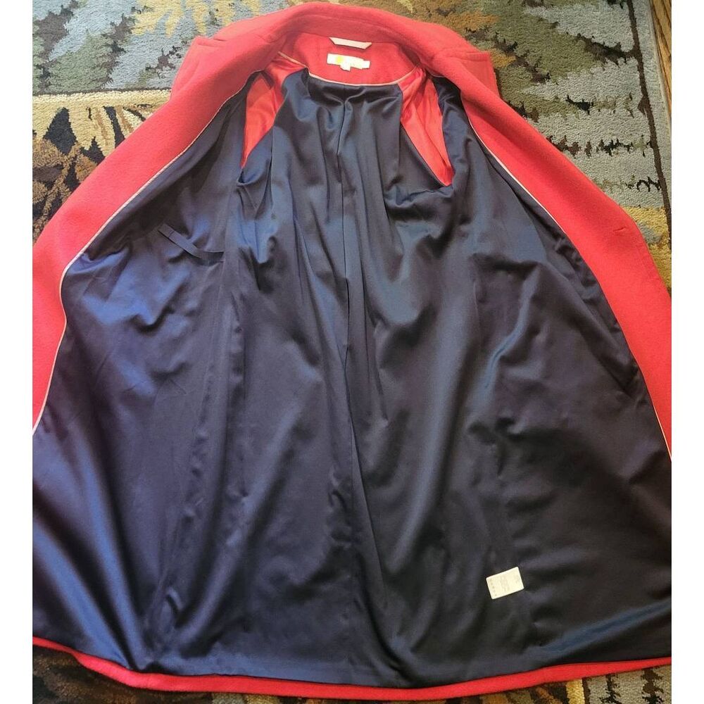 Boden Coat Women's 4 Red Lindfield Wrap Belted Wool Long Preppy Colorful - Picture 4 of 6